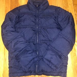Hollister Mens Navy Puffer Down Coat Size Large